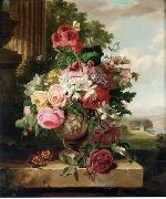 unknow artist, Floral, beautiful classical still life of flowers.137